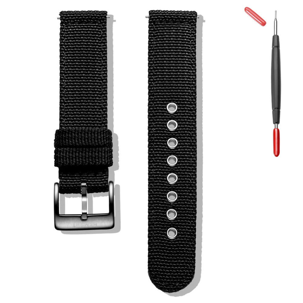 Hemsut Nylon Quick-Release Watch Strap – 18–24mm Military Style