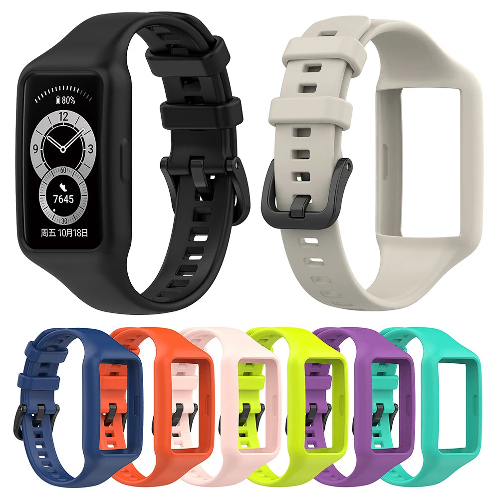 Silicone Strap with Case for Huawei Band 6/7 & Honor Band 6/7