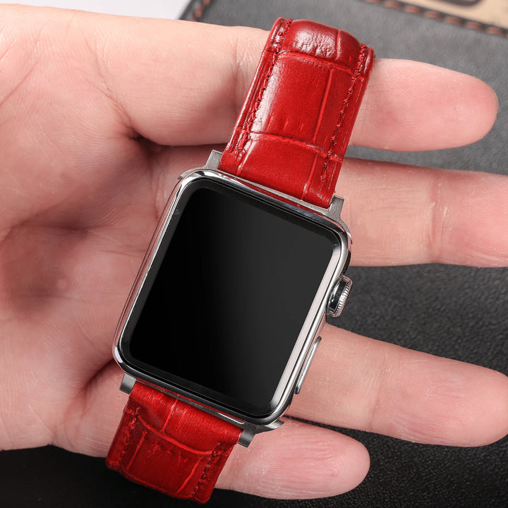 Alligator Embossed Leather Quick-Release Watch Band (16-22mm)
