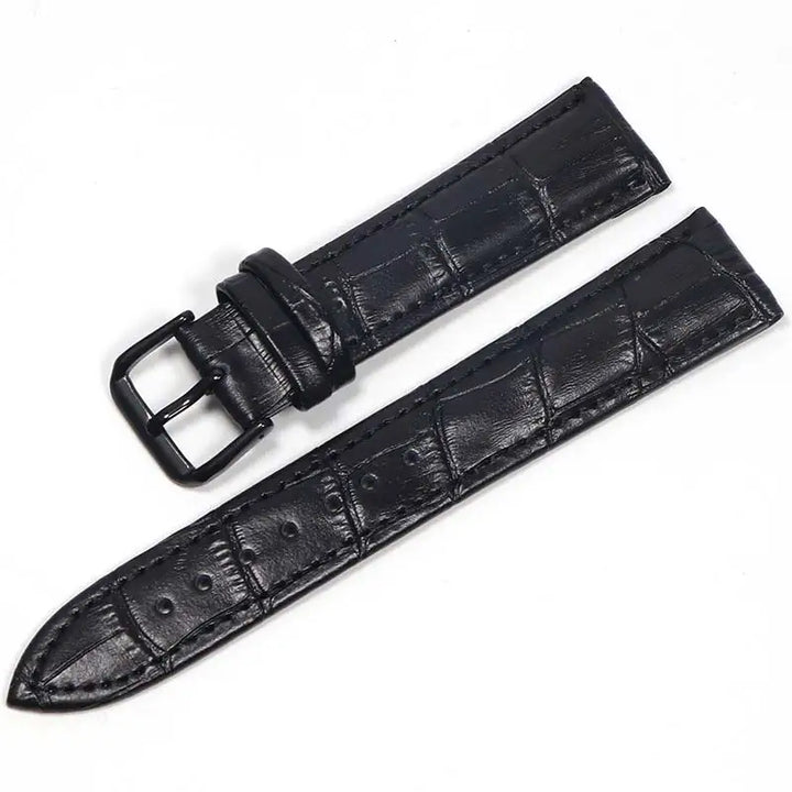 Genuine Leather Watch Strap with Steel Pin Buckle (12-24mm)