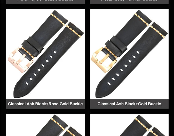 MAIKES Handmade Italian Leather Watch Strap – 18–24mm, Vintage for Panerai, Omega & IWC