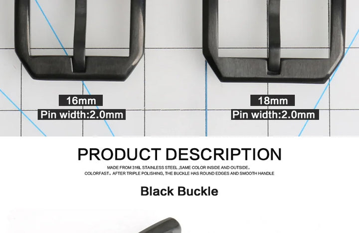 MAIKES Stainless Steel Watch Clasp 16mm 18mm 20mm 22mm Black Rose Gold Watch Buckle For Leather Watch Band