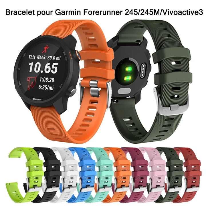 Colorful 20mm Silicone Strap for Garmin Forerunner & Vivomove