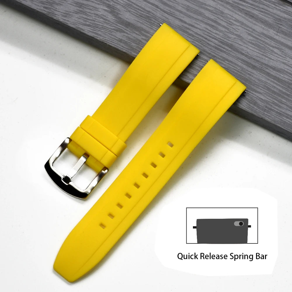 NATOBELT Vulcanized FKM Rubber Strap For Seiko Omega Rolex 20mm 22mm 24mm T-PSIV Silicone Quick Release Watchbands Rubber Strap