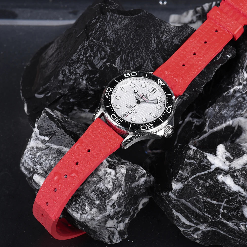 NATOBELT Quality Waffle FKM Rubber Strap 20mm 22mm Sport Quick Release Rubber Watchbands For Men's Diving Watch