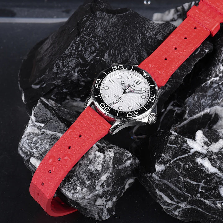 NATOBELT Quality Waffle FKM Rubber Strap 20mm 22mm Sport Quick Release Rubber Watchbands For Men's Diving Watch