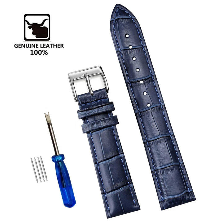 Premium Genuine Leather Watch Band 12–24mm (With Tool)