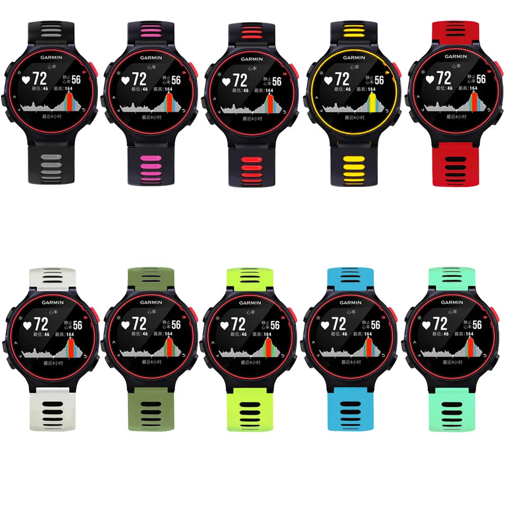 Silicone Replacement Watch Strap for Garmin Forerunner 220/230/235/620/630/735XT