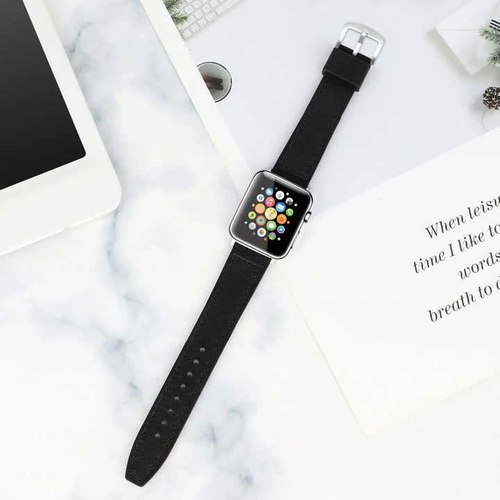 Hemsut Cowhide & Silicone Watch Strap – 18–24mm Waterproof & Breathable