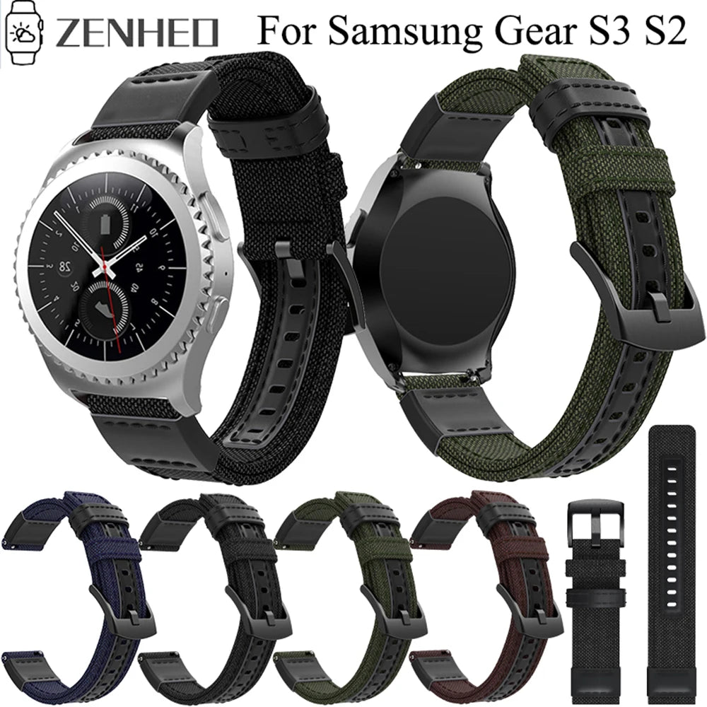 Canvas Strap for Samsung Gear S2, S3 & Galaxy Watch (20-22mm)