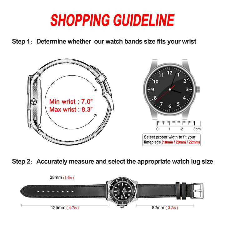 HEMSUT Horween Genuine Leather Watch Strap – 18/20/22mm
