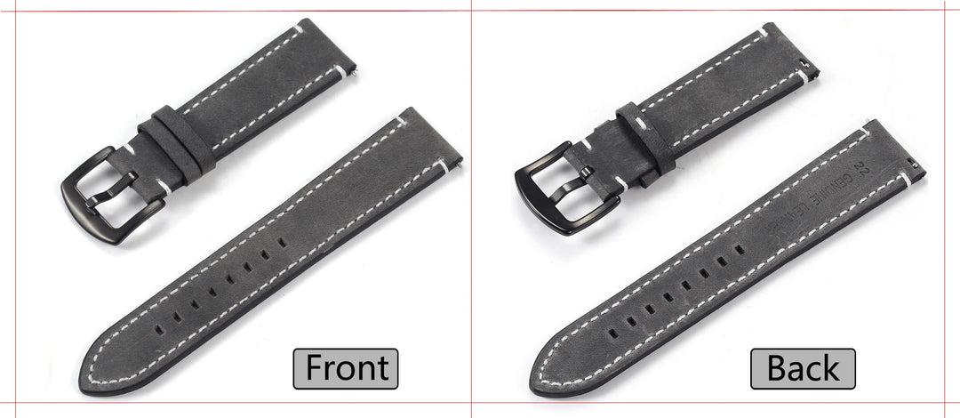 Men’s Genuine Leather Watch Band 22–24mm (Top Grain, High Quality)