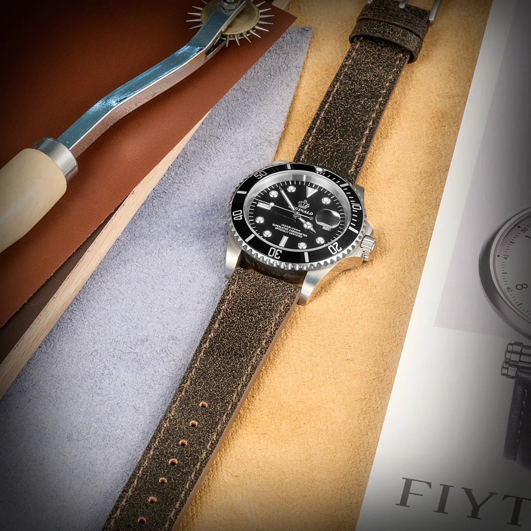 Hemsut Quick Release Leather Watch Bands Italian Mastrotto Brown Leather Watches Straps 18mm 20mm 22mm