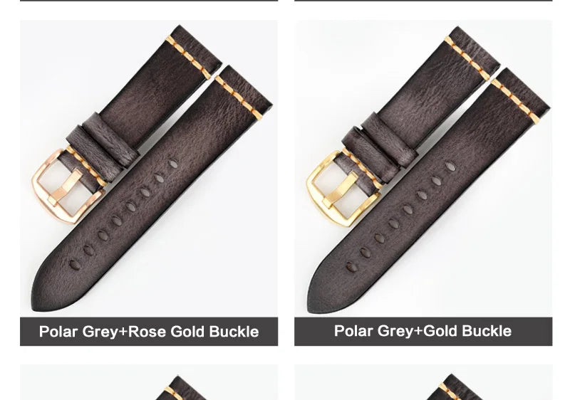 Handmade Vintage Leather Watch Strap 18–24mm – MAIKES