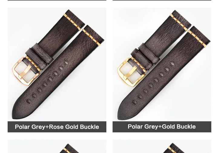 Handmade Vintage Leather Watch Strap 18–24mm – MAIKES