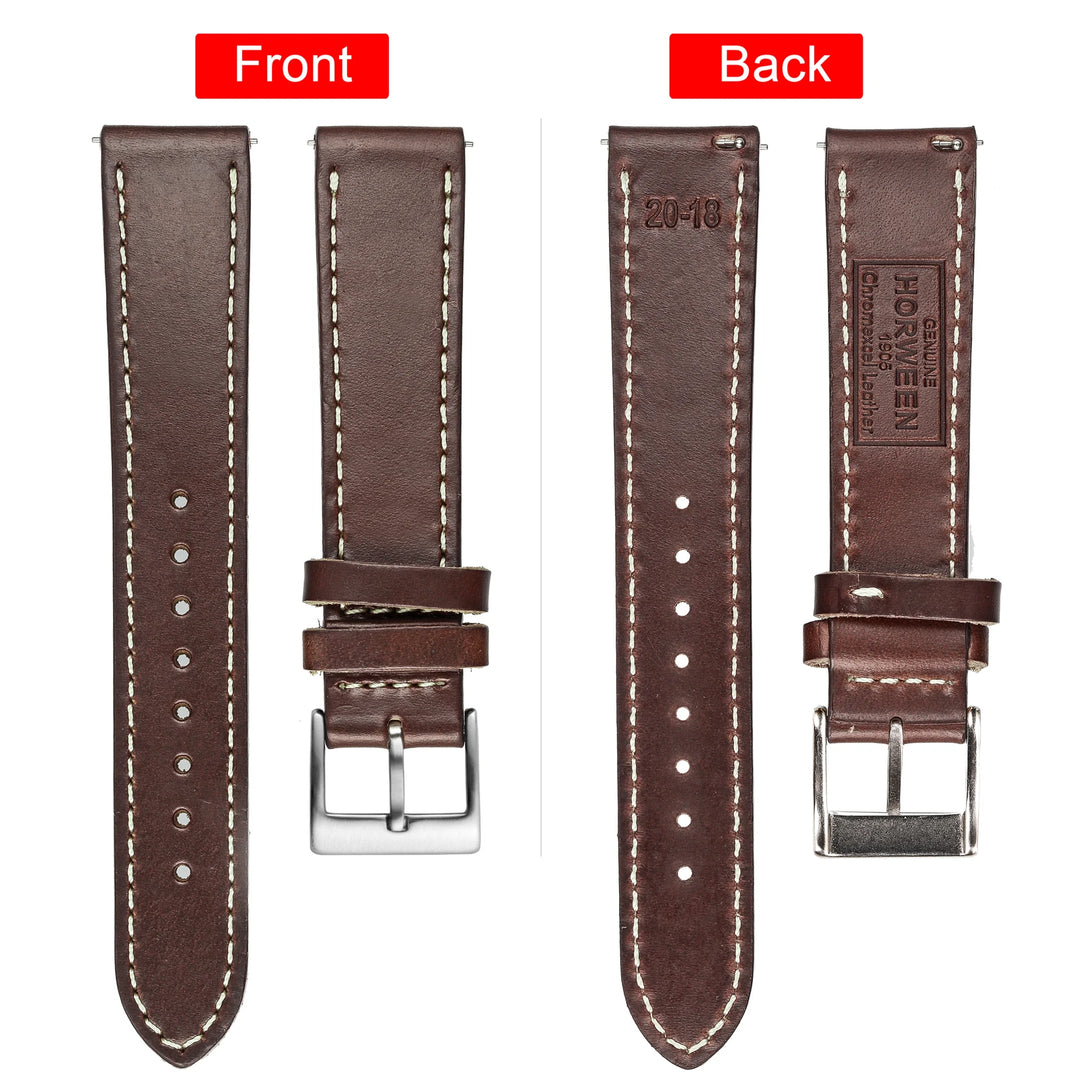 HEMSUT 100% Genuine Leather Straps Quick Release Horween Soft Wrap Handmade Cowhide Wrist Bands 18mm 20mm 22mm
