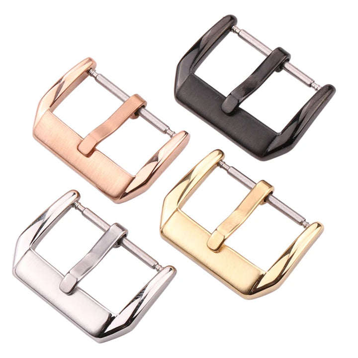 20pcs Stainless Steel Watch Buckles 16–22mm Silver/Gold/Black