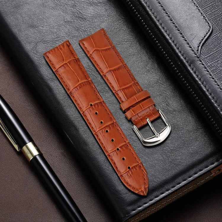 MAIKES Genuine Leather Watch Strap – 18/20/22mm, Black Wristband