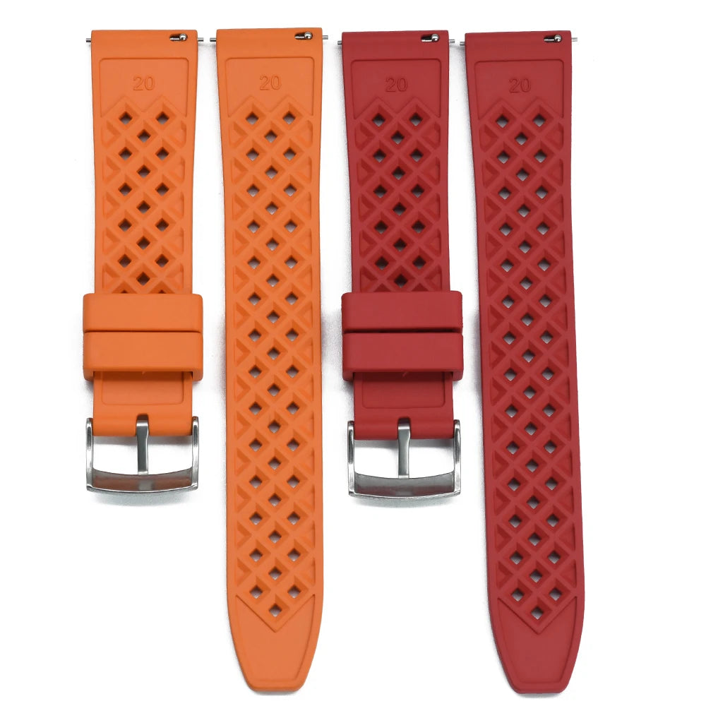 Quick Release FKM Fluorine Rubber Watch Strap – Waterproof 20/22mm