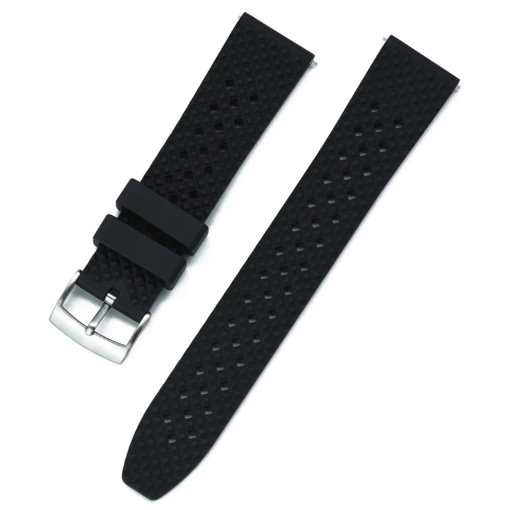 JUELONG Premium Tropical FKM Rubber Straps 20mm 22mm Quick Release Breathable Porous Perfect Fit Flat End Universal Watch Strap