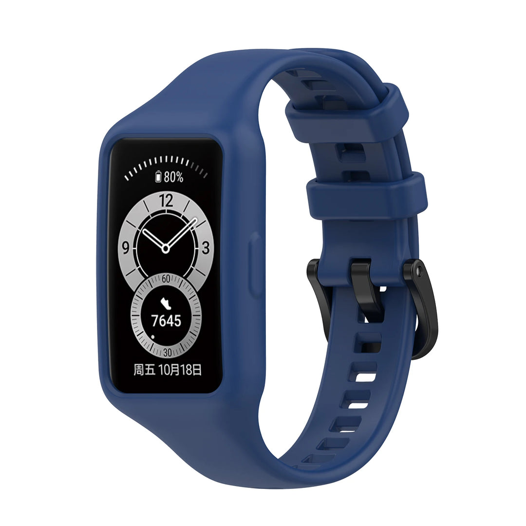 Silicone Strap with Case for Huawei Band 6/7 & Honor Band 6/7
