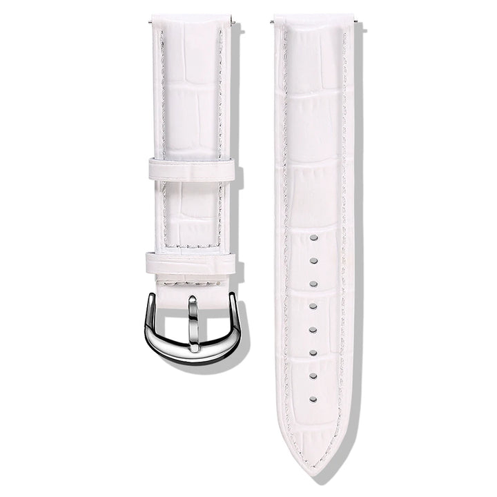 Alligator Embossed Leather Quick-Release Watch Band (16-22mm)