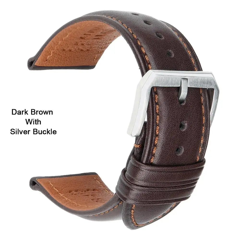 MAIKES luxury Genuine Leather Watch Strap 20mm 22mm Watch Accessories Bands For MIDO TISSOT SEIKO Watch Bracelet