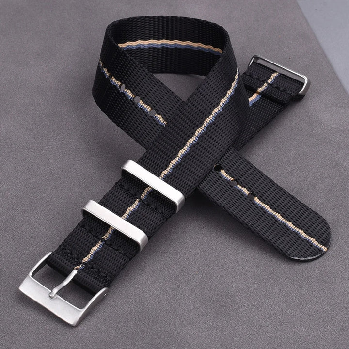 NATOBELT 20–22mm Premium Seatbelt Nylon & Sailcloth Watch Strap – Pin Buckle for Men’s Watches