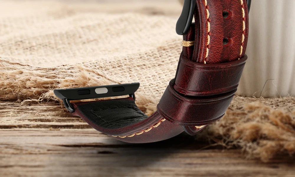 Vintage Cow Leather Apple Watch Strap – 40-45mm for Series 4-9 & SE