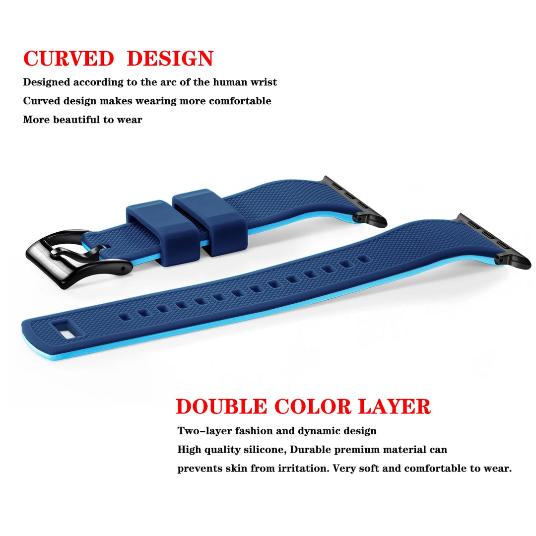New Silicone Rubber Apple Watch Band 38–45mm