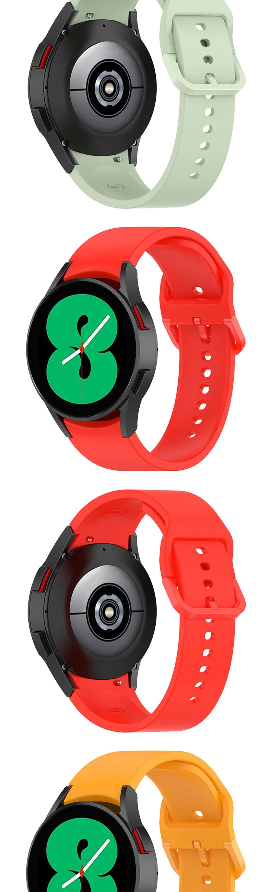 20mm Silicone Watch Strap for Samsung Galaxy Watch 40–46mm Sports Band
