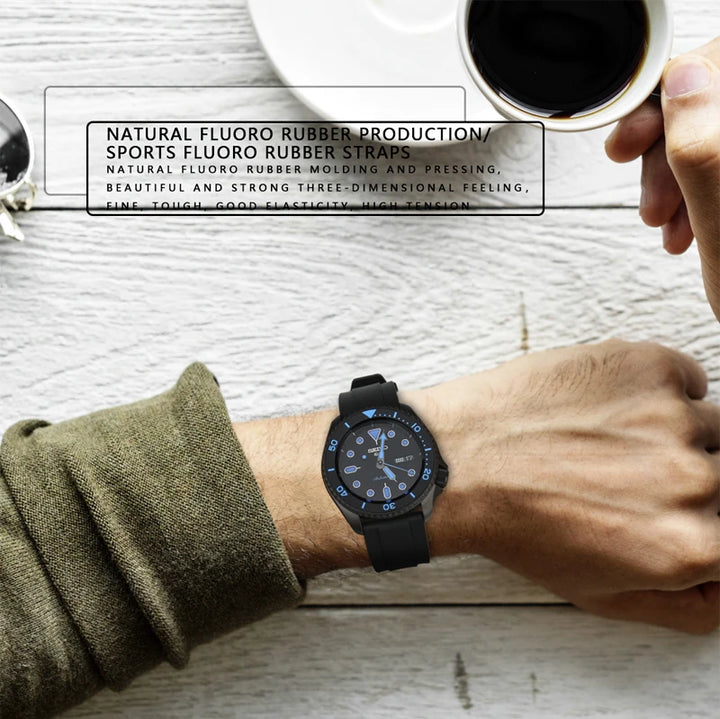 Top Fluoro Rubber Watch Band 20mm 22mm Sport Silicone Watch Strap Quick Release Watchband For HUAWEI GT Casio Citizen Seiko