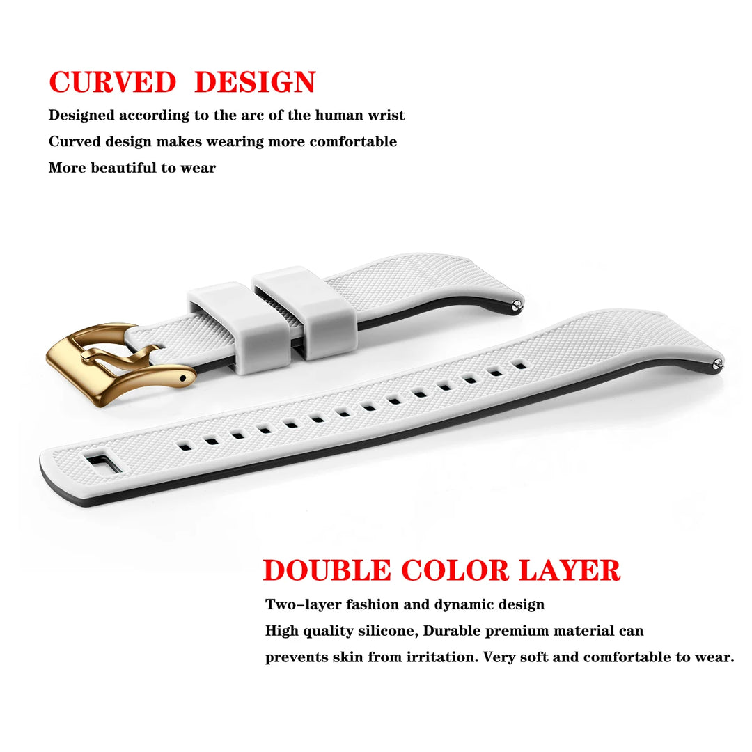 Quick Release Silicone Watch Band 18–22mm