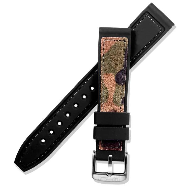 Hemsut Cowhide & Silicone Watch Strap – 18–24mm Waterproof & Breathable