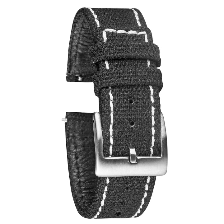 Hemsut Grey Canvas Quick-Release Watch Strap (18-22mm)