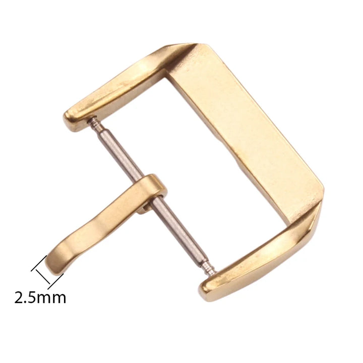 Middle Brushed Stainless Steel Watch Pin Buckle 16mm 18mm 20mm 22mm Silver Gold Black Leather Watch Band Strap Clasp Accessories