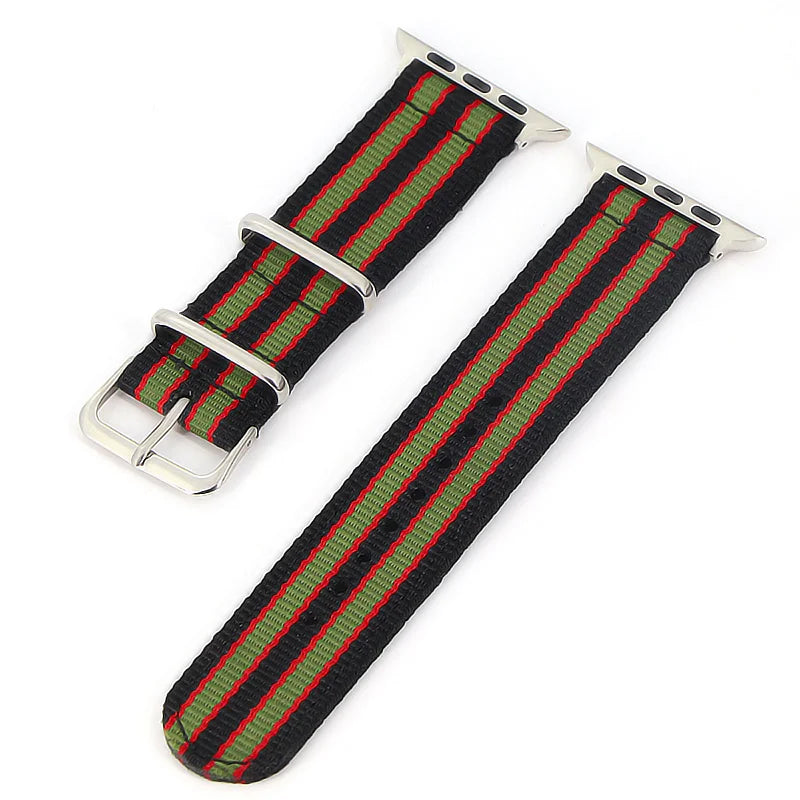 Nylon Watchband for iWatch 4 3 2 1 for Apple Watch Band 38mm 40mm Watch Strap 42mm 44mm Rainbow Wrist Bracelet