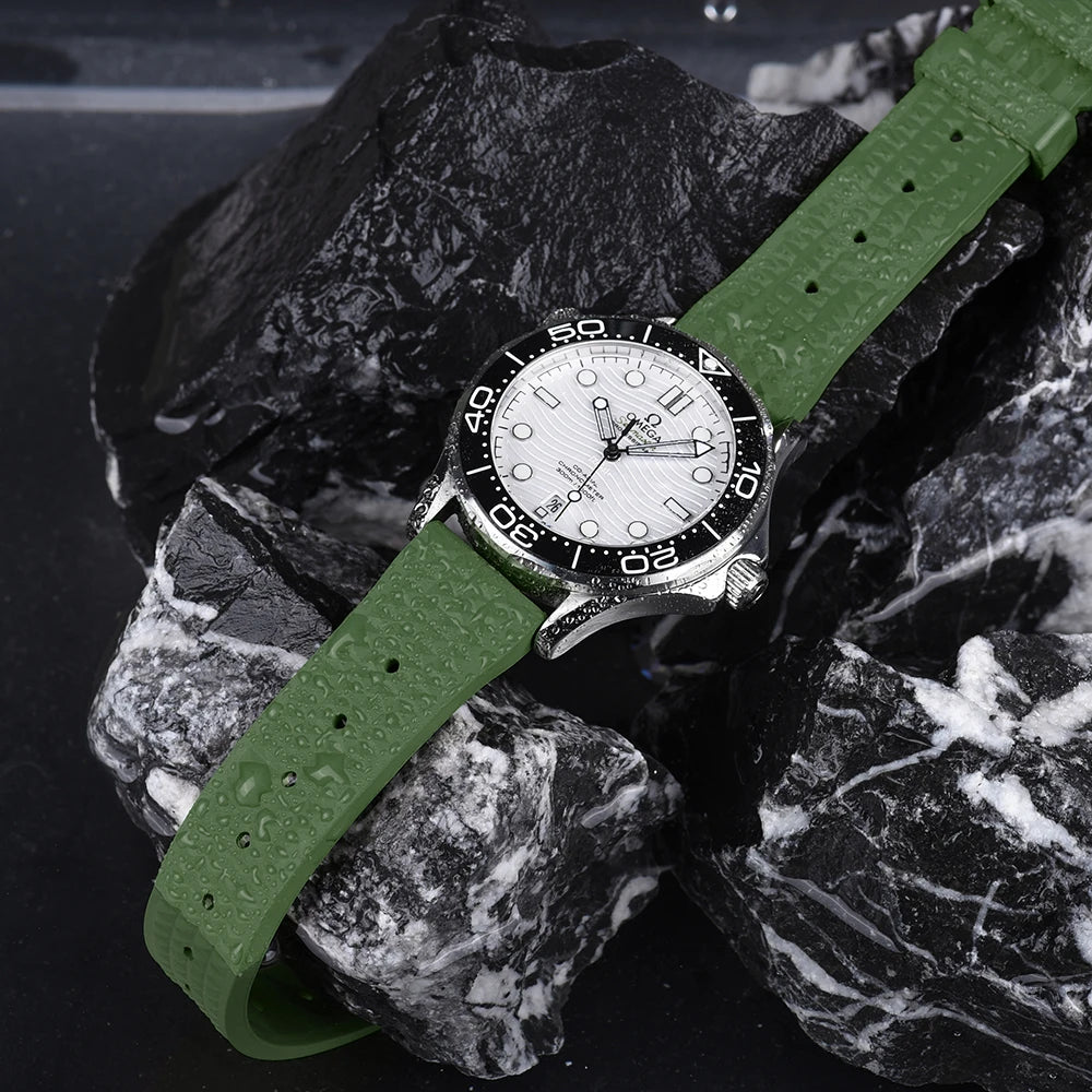 NATOBELT Quality Waffle FKM Rubber Strap 20mm 22mm Sport Quick Release Rubber Watchbands For Men's Diving Watch