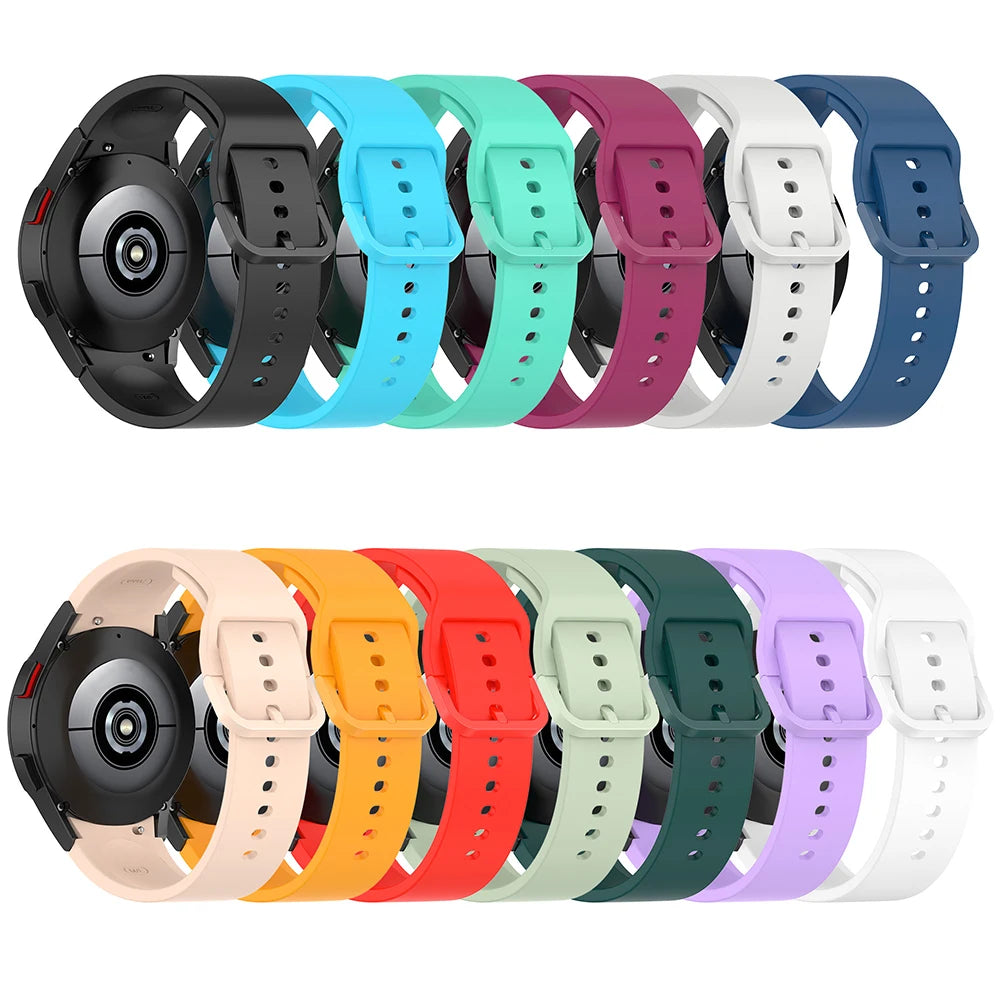 20mm Silicone Watch Strap for Samsung Galaxy Watch 40–46mm Sports Band