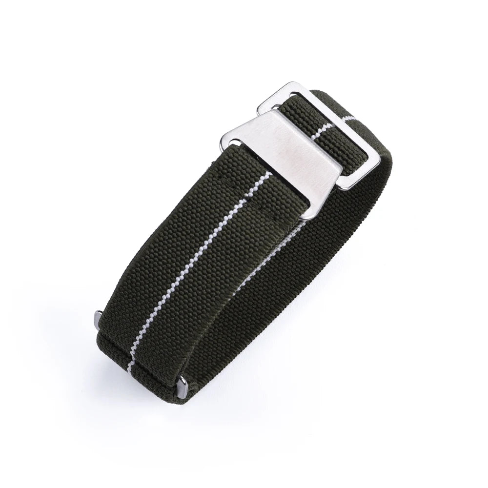 NATOBELT 60s French Troops Parachute Bag Elastic Strap 20mm 22mm Nylon Watchbands Man's Universal Smart Watch Fabric Wristband