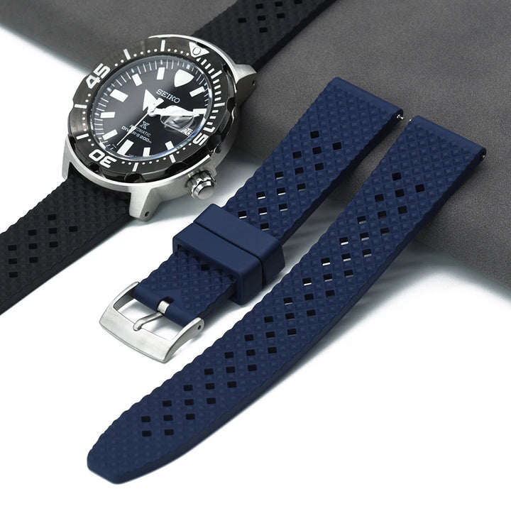 Quick Release FKM Fluorine Rubber Watch Strap – Waterproof 20/22mm