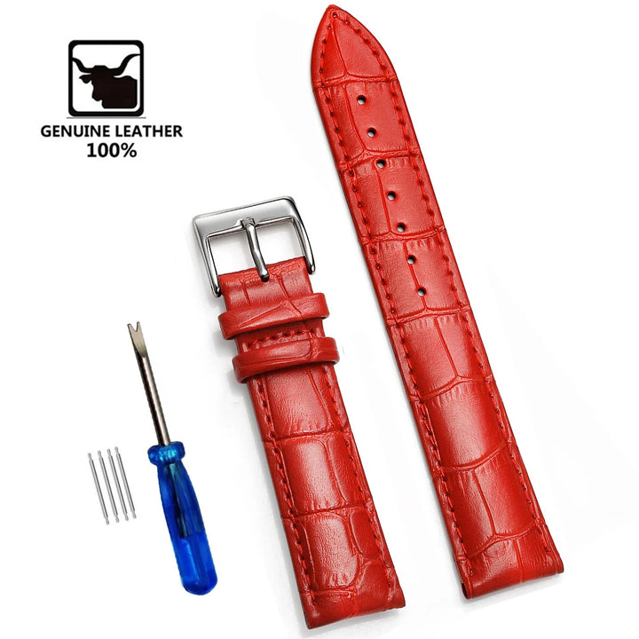 Premium Genuine Leather Watch Band 12–24mm (With Tool)