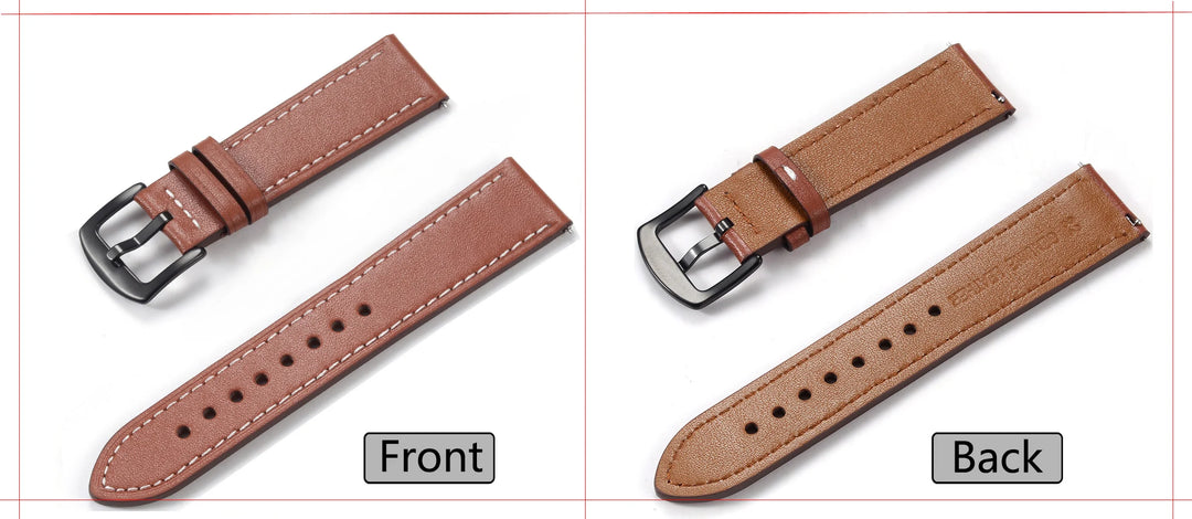 op Grain Genuine Leather Watch Band 20mm 22mm (Quick Release)