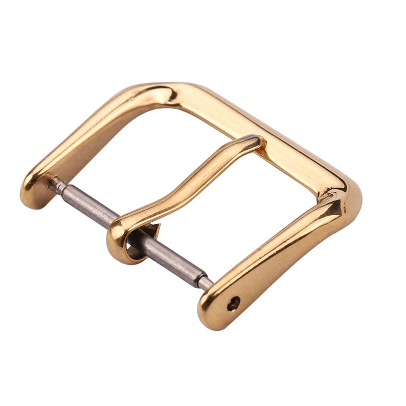 20pcs Stainless Steel Watch Buckles – 16–22mm, Silver/Gold/Black