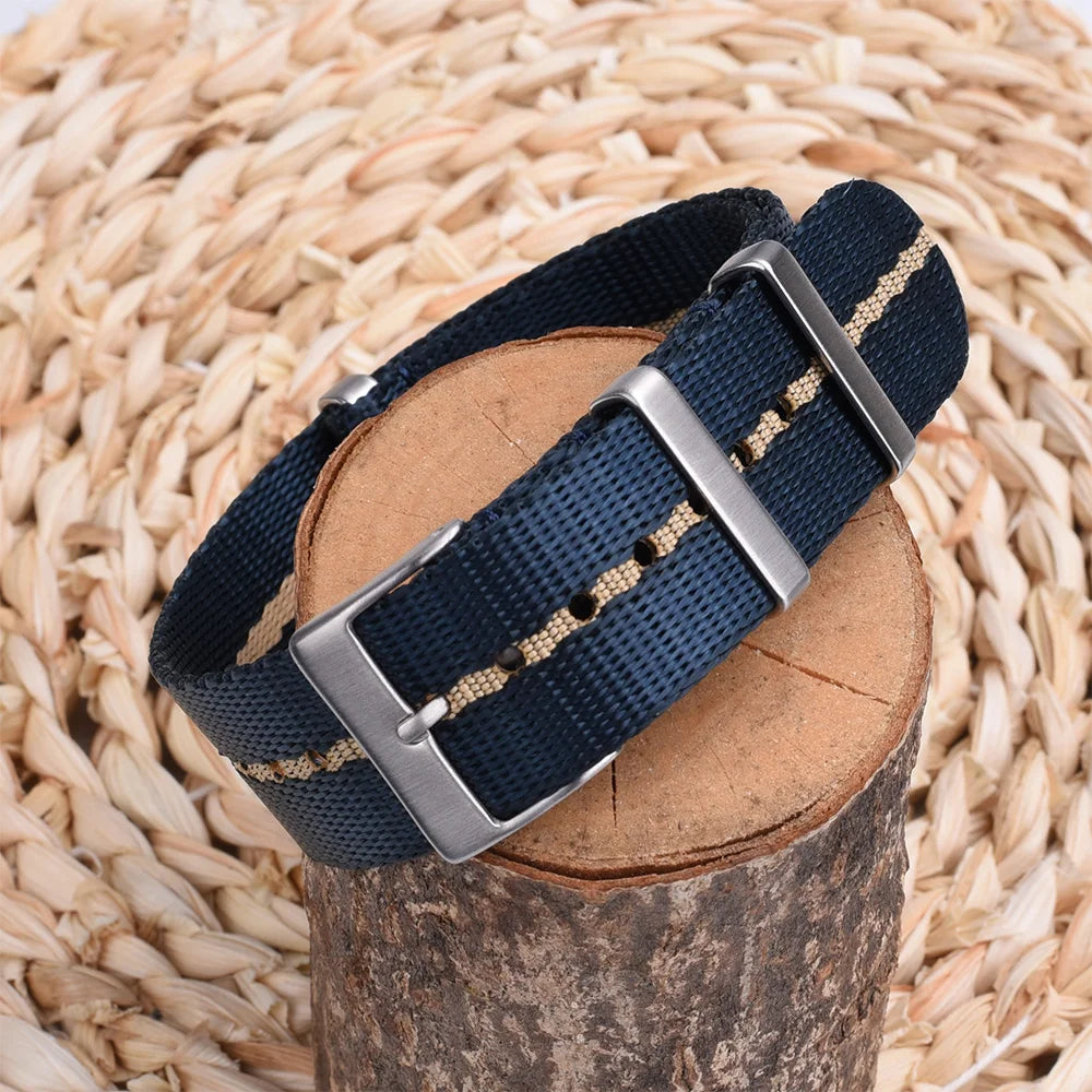 NATOBELT 20–22mm Premium Seatbelt Nylon & Sailcloth Watch Strap – Pin Buckle for Men’s Watches