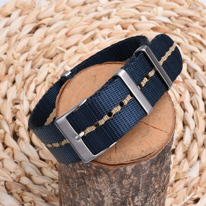 NATOBELT 20–22mm Premium Seatbelt Nylon & Sailcloth Watch Strap – Pin Buckle for Men’s Watches