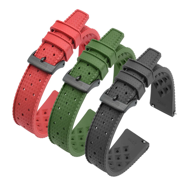 JUELONG Tropical Strap Quick Release 18mm 20mm 22mm 24mm Rubber Tropical Strap Smart Watch Strap For Traditional Diving Watch