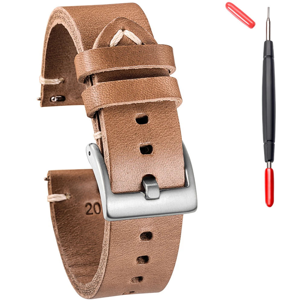 HEMSUT Horween Chromexcel Leather Watch Strap 19-22mm