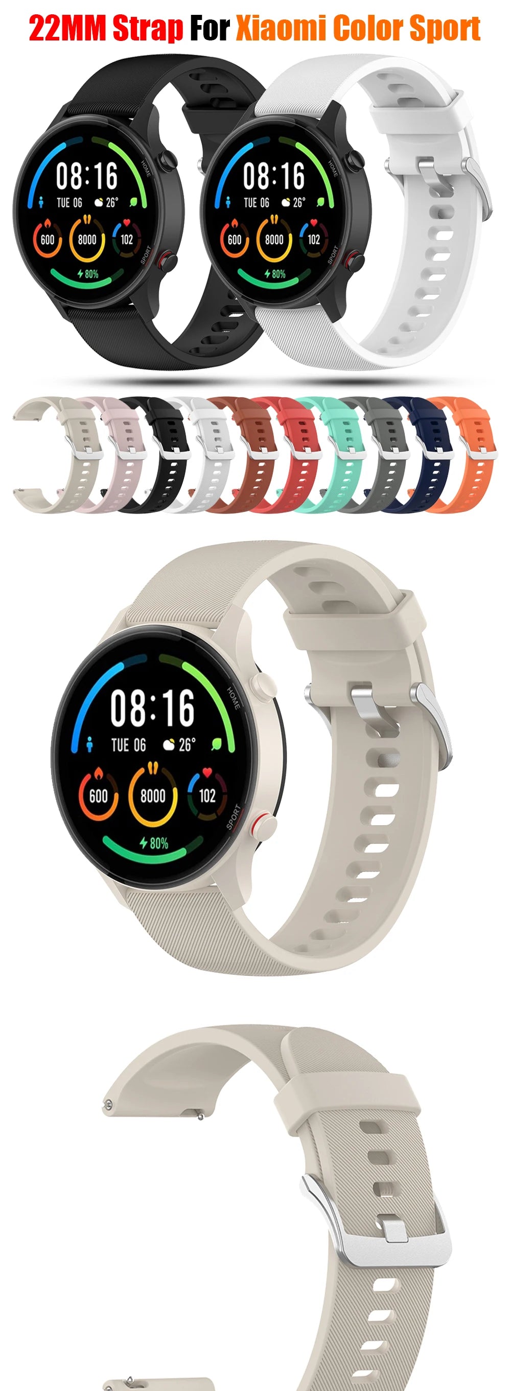 22mm Silicone Strap for Huawei Watch GT Series (GT2, GT3, GT2 Pro, GT2E)