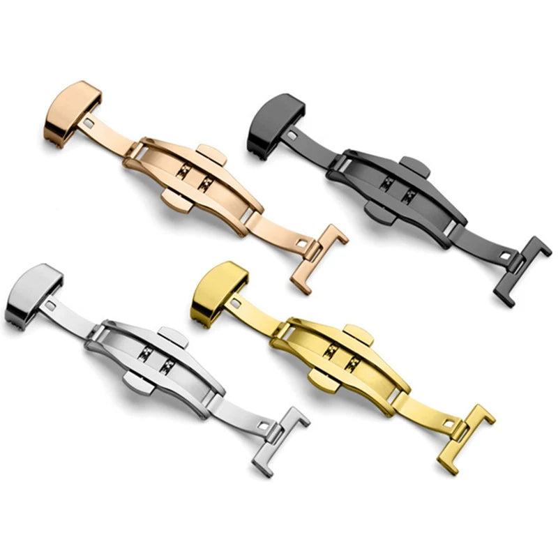 Double Click Butterfly Fold Watch Buckle – 14–22mm Push Deployment Clasp
